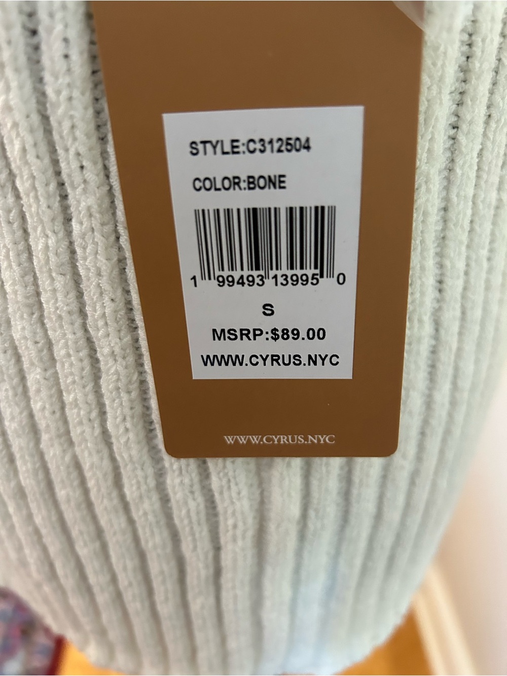 Cyrus Cream Open-Front Ribbed Hem Cardigan - Picture 4 of 4